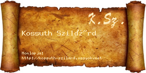 Kossuth Szilárd névjegykártya